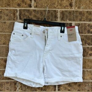 Levi's Women's mid-length White Jean Shorts